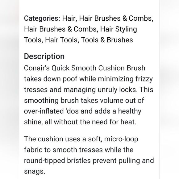 Conair Quick Smooth Cushion Brush - Picture 5 of 10